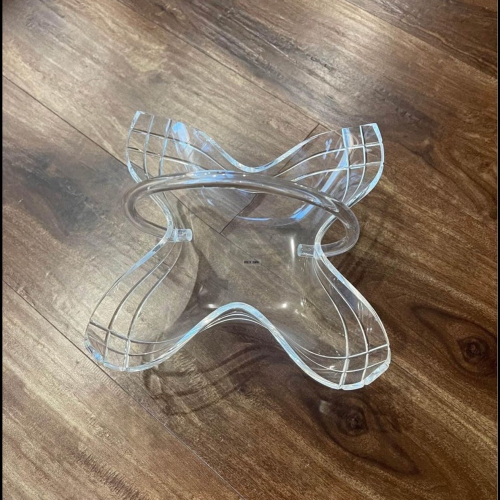 Vintage clear lucite basket tray